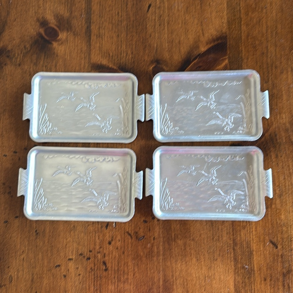 MCM Set of 4 Aluminum Snack Trays